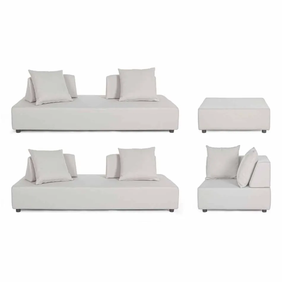 Utomhushörnlounge i modern design i homemotion-tyg - Benito Viadurini