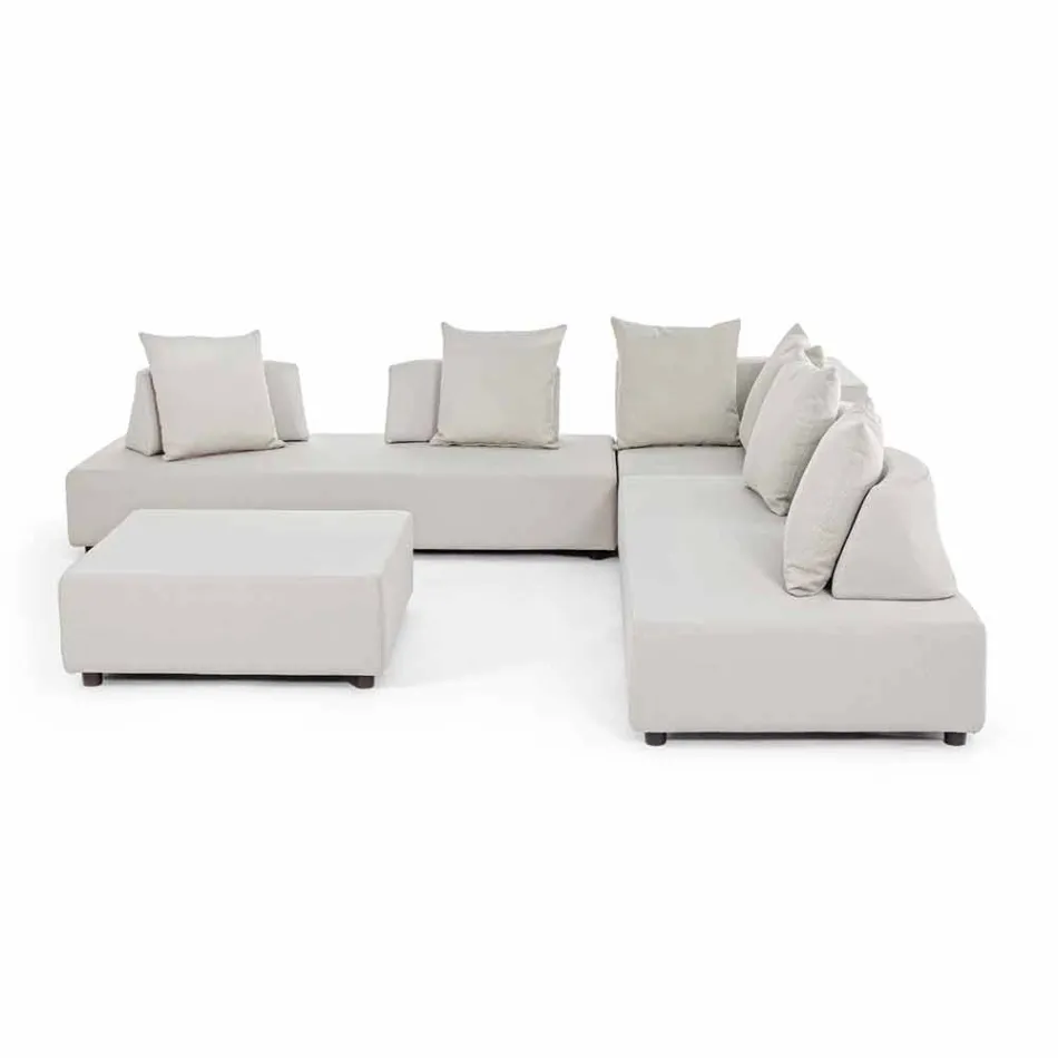 Utomhushörnlounge i modern design i homemotion-tyg - Benito Viadurini