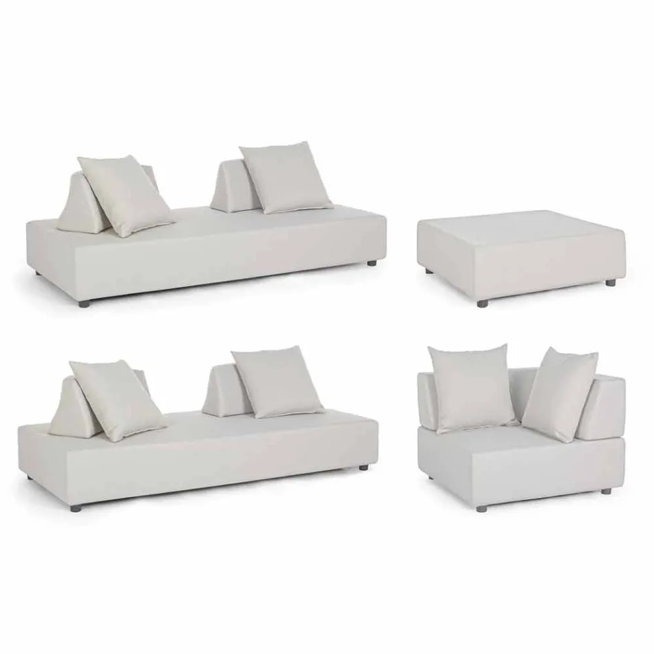 Utomhushörnlounge i modern design i homemotion-tyg - Benito Viadurini