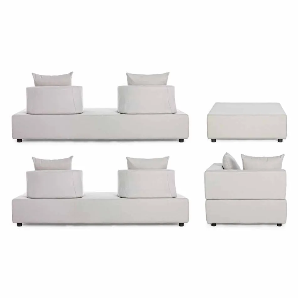 Utomhushörnlounge i modern design i homemotion-tyg - Benito Viadurini