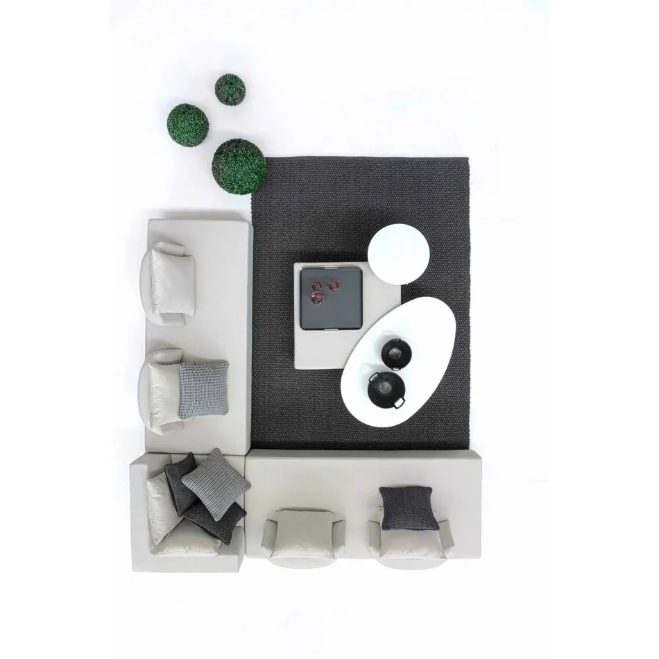 Utomhushörnlounge i modern design i homemotion-tyg - Benito Viadurini