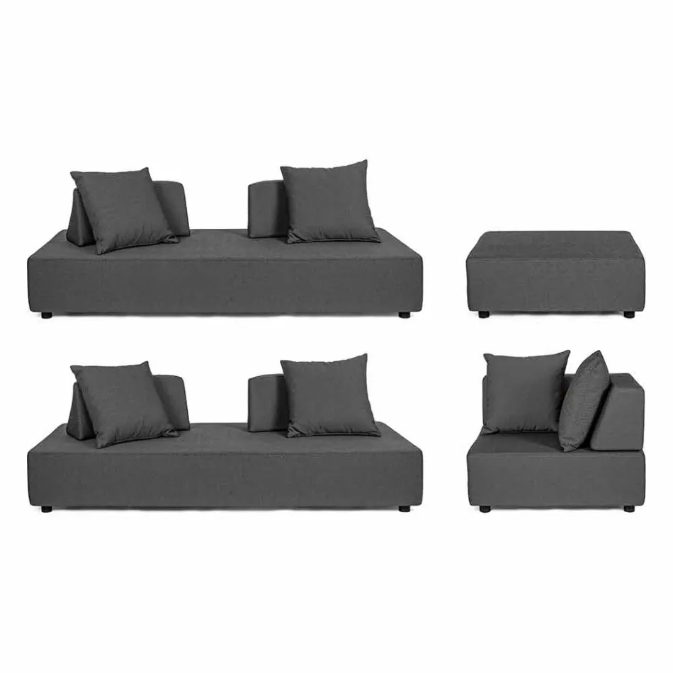 Utomhushörnlounge i modern design i homemotion-tyg - Benito Viadurini