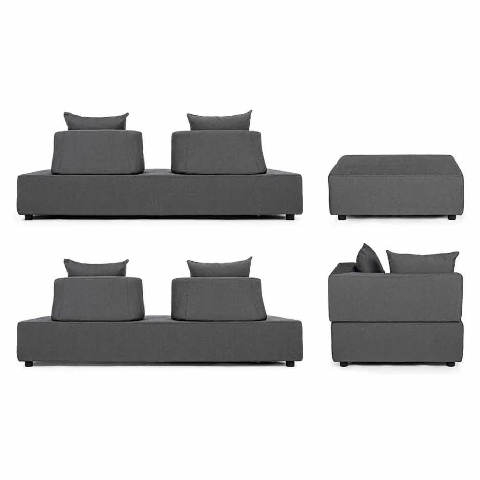 Utomhushörnlounge i modern design i homemotion-tyg - Benito Viadurini