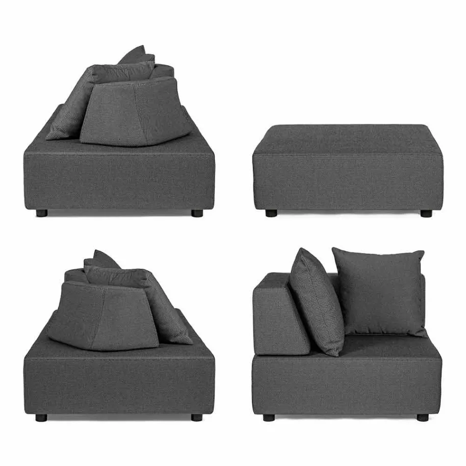 Utomhushörnlounge i modern design i homemotion-tyg - Benito Viadurini