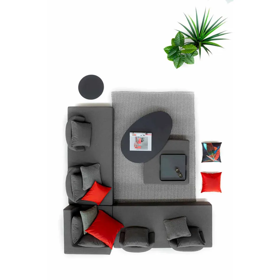 Utomhushörnlounge i modern design i homemotion-tyg - Benito Viadurini