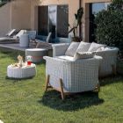 Modular Garden Lounge i teak och handvävt rep - Arjuna Viadurini