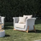 Modular Garden Lounge i teak och handvävt rep - Arjuna Viadurini