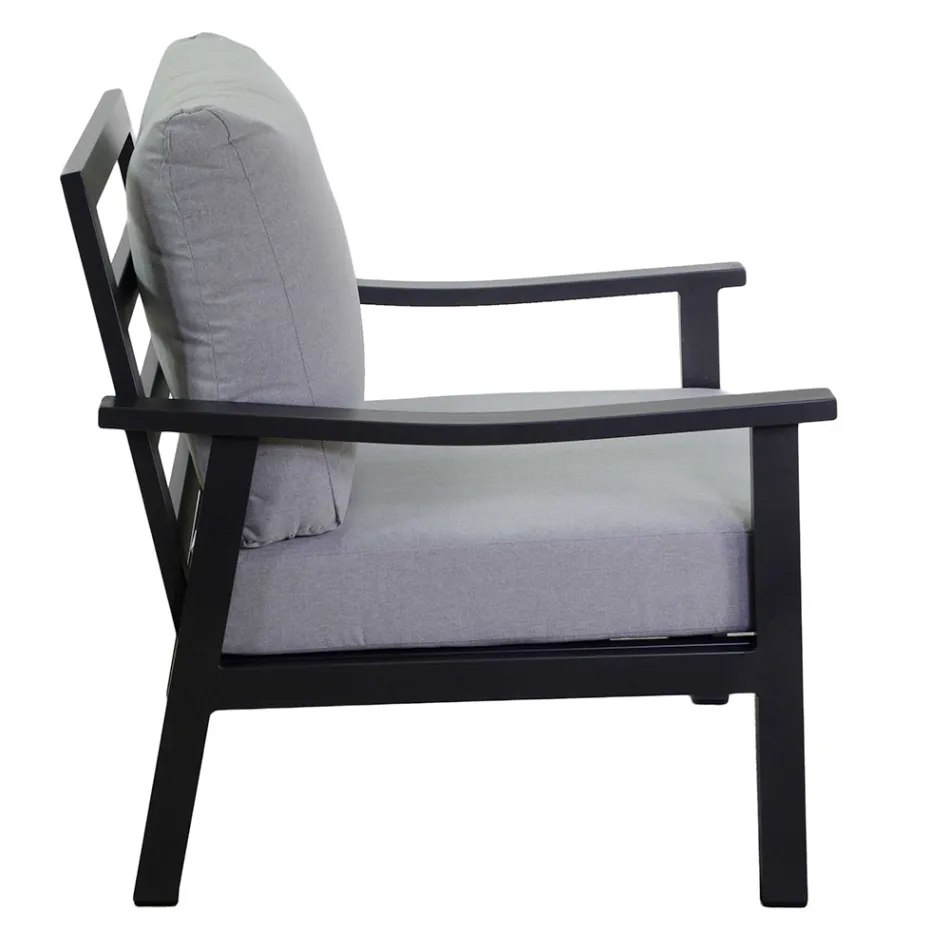 Vardagsrum bestående av 1 soffa, 2 fåtöljer och 1 soffbord - Ticket Viadurini