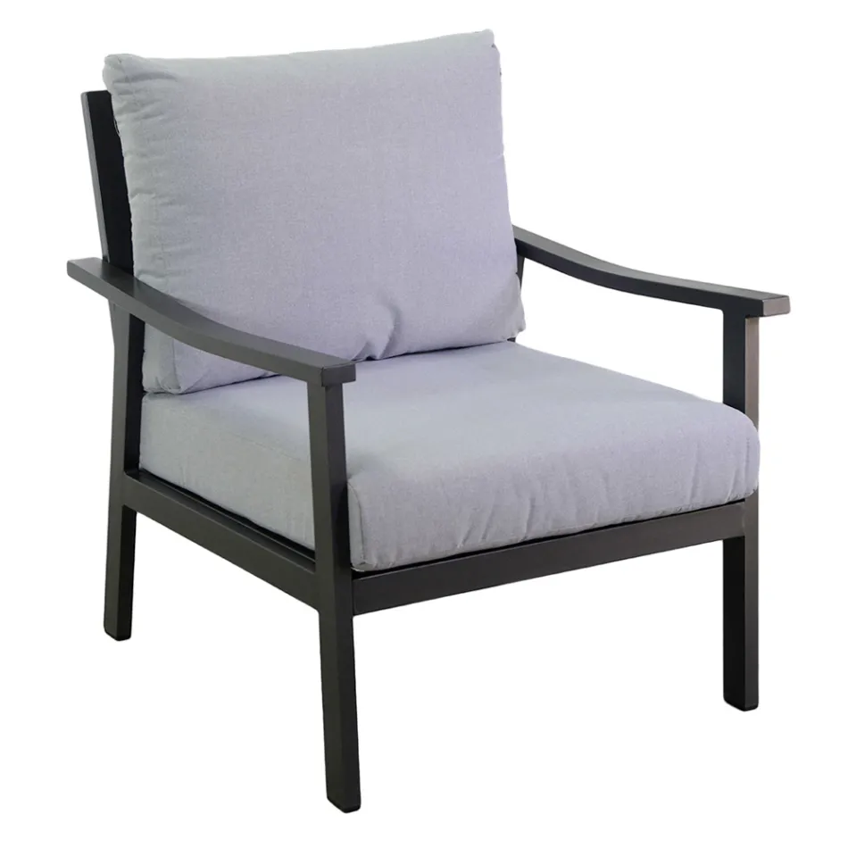 Vardagsrum bestående av 1 soffa, 2 fåtöljer och 1 soffbord - Ticket Viadurini