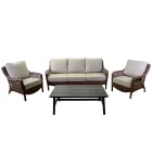 Vardagsrum bestående av 2 fåtöljer, 1 soffa och 1 soffbord - paraply Viadurini