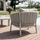 Vardagsrum bestående av 2 fåtöljer, 1 soffa och 2 soffbord i aluminium - Fusion Viadurini