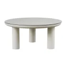 Vardagsrum bestående av 2 fåtöljer, 1 soffa och 2 soffbord i aluminium - Fusion Viadurini