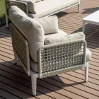 Vardagsrum bestående av 2 fåtöljer, 1 soffa och soffbord i aluminium - Symphony Viadurini