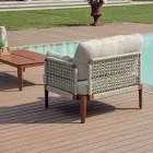 Vardagsrum bestående av 2 fåtöljer, 1 soffa och soffbord i aluminium - Symphony Viadurini