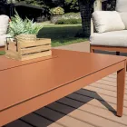 Vardagsrum bestående av 2 fåtöljer, 1 soffa och soffbord i aluminium - Symphony Viadurini