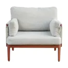 Vardagsrum bestående av 2 fåtöljer, 1 soffa och soffbord i aluminium - Symphony Viadurini