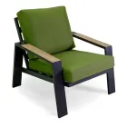 Vardagsrum utomhus bestående av 1 soffa, 2 fåtöljer och 1 soffbord - Righello Viadurini