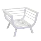 Vardagsrum utomhus bestående av 1 3-sitssoffa, 2 fåtöljer och 1 soffbord - Righello Viadurini