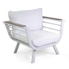 Vardagsrum utomhus bestående av 2 fåtöljer och 1 bord i aluminium - Righello Viadurini