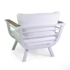 Vardagsrum utomhus bestående av 2 fåtöljer och 1 bord i aluminium - Righello Viadurini