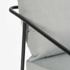 Utomhusvardagsrum med 1 soffa, 2 fåtöljer och 2 stålbord - Föredrar Viadurini