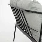 Utomhusvardagsrum med 1 soffa, 2 fåtöljer och 2 stålbord - Föredrar Viadurini