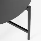 Utomhusvardagsrum med 1 soffa, 2 fåtöljer och 2 stålbord - Föredrar Viadurini