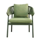 Utomhusvardagsrum med dynor och rundade armstöd - Zenith Viadurini