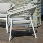 Utomhusvardagsrum med rundade dynor och armstöd - Zenith Viadurini