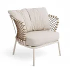 Utomhuslounge med aluminiumram och ryggstöd i rep - Skyline Viadurini