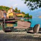 Uteservering med handgjord järnkonstruktion tillverkad i Italien - Melinda Viadurini