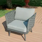 Vardagsrum utomhus med soffbord i aluminium i olika färger - Harmony Viadurini