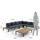 Vardagsrum utomhus och inomhus som består av 1 hörnsoffa och 1 soffbord - Savoir Viadurini