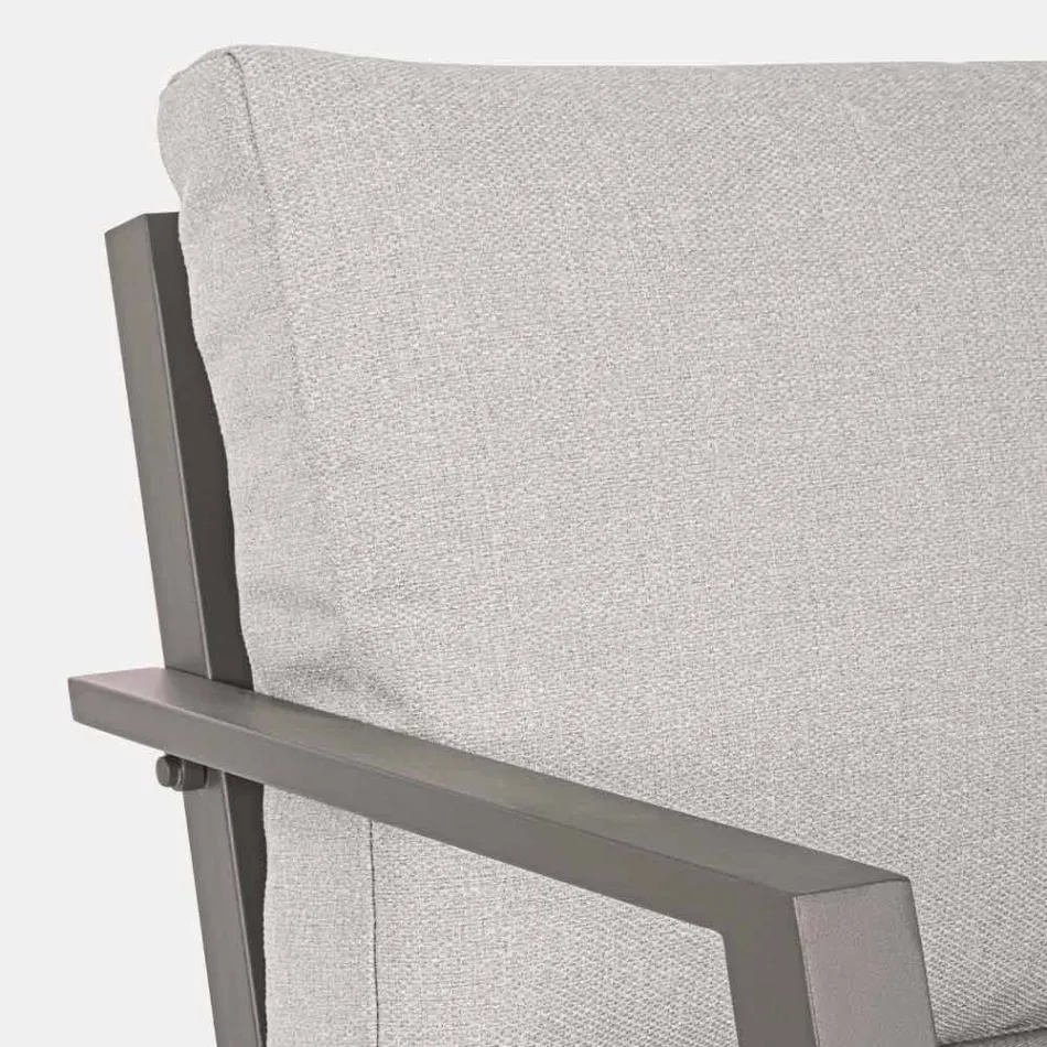 Uteservering i aluminium med kuddar täckta i tyg - Armonia Viadurini