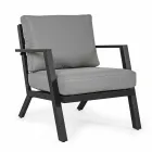 Uteservering i aluminium med kuddar täckta i tyg - Armonia Viadurini