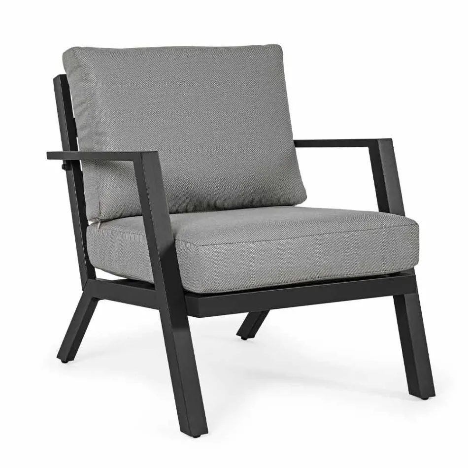 Uteservering i aluminium med kuddar täckta i tyg - Armonia Viadurini