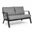 Uteservering i aluminium med kuddar täckta i tyg - Armonia Viadurini