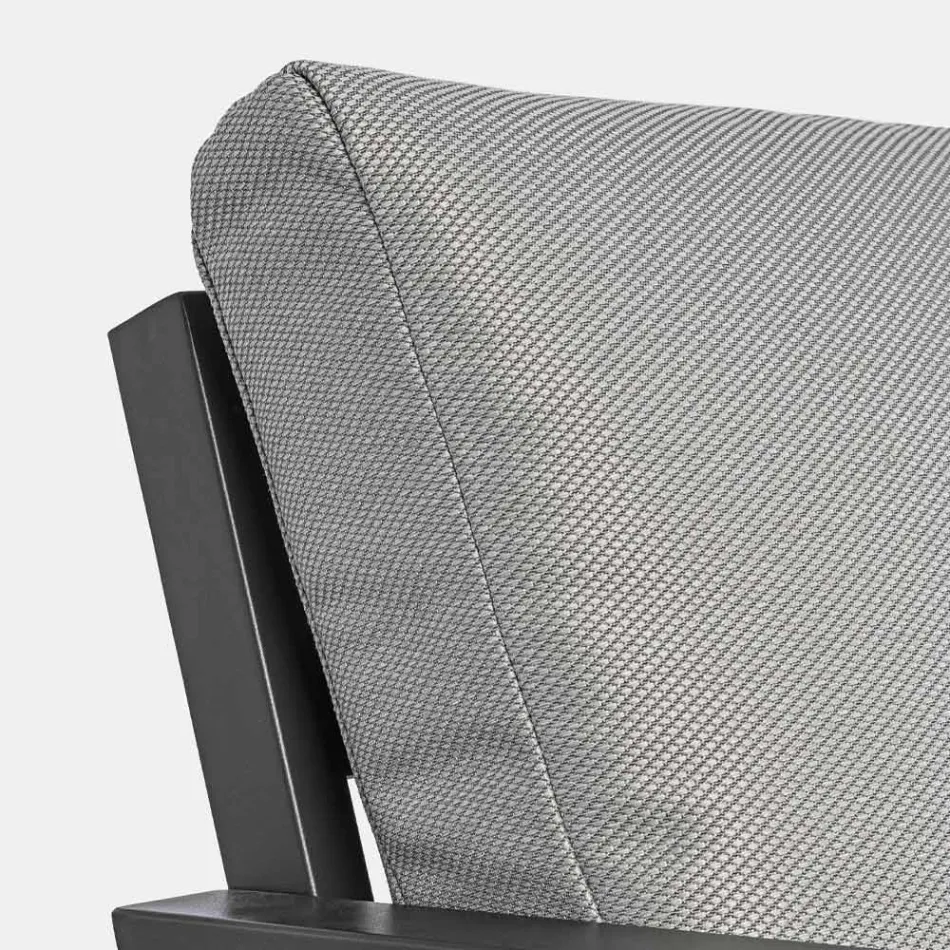 Uteservering i aluminium med kuddar täckta i tyg - Armonia Viadurini