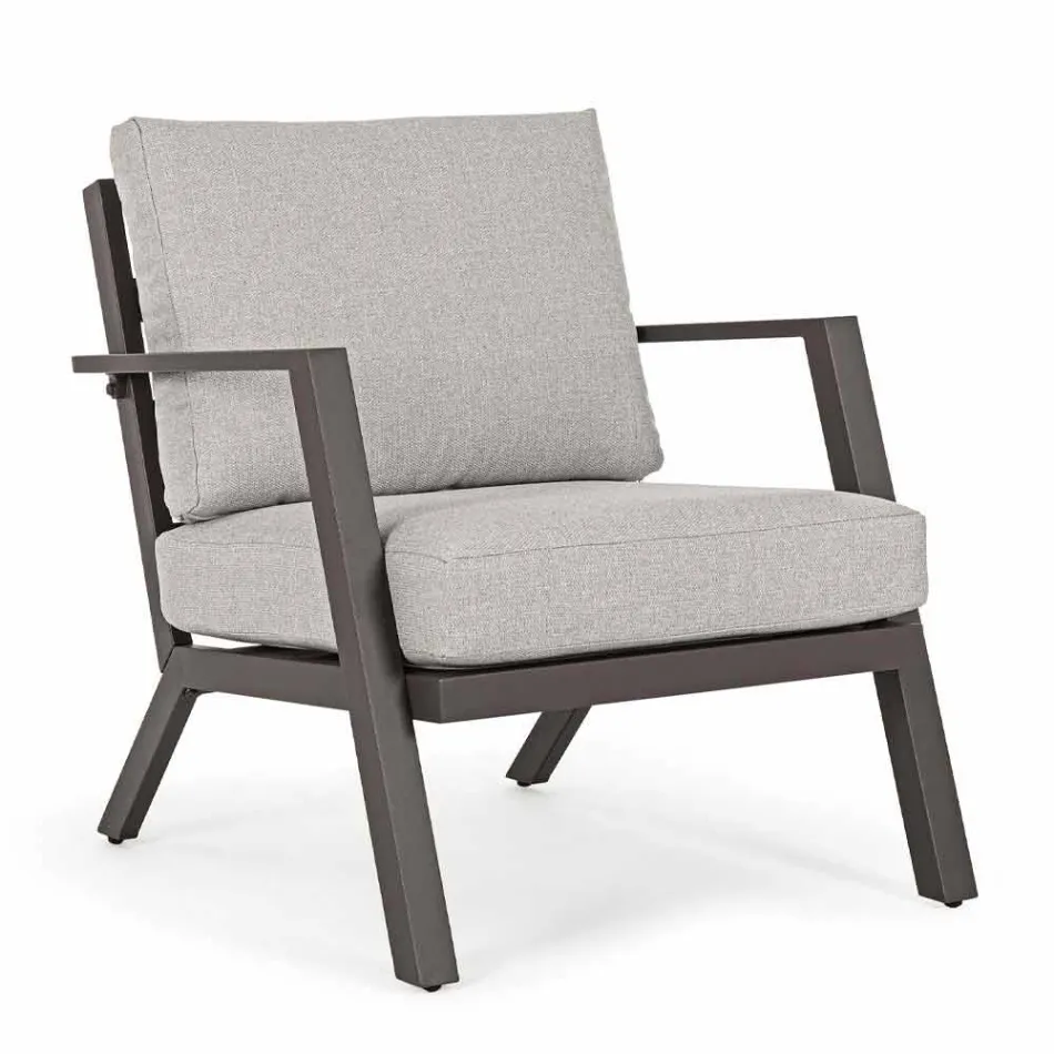 Uteservering i aluminium med kuddar täckta i tyg - Armonia Viadurini