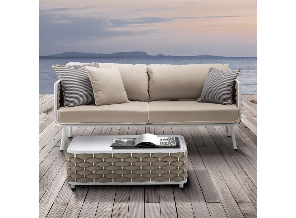 Outdoor Lounge i aluminium och vävt tyg - Reda Viadurini