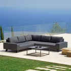 Outdoor Lounge i svart aluminium med keramiskt soffbord - Ghislain Viadurini