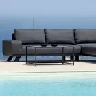 Outdoor Lounge i svart aluminium med keramiskt soffbord - Ghislain Viadurini