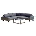 Outdoor Lounge i svart aluminium med keramiskt soffbord - Ghislain