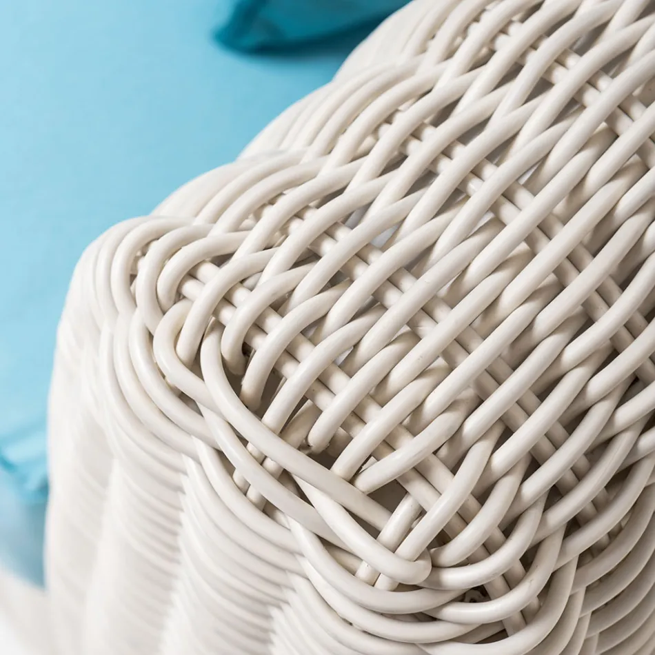 Outdoor Lounge i polyrattan och blå kuddar - Charlie Viadurini