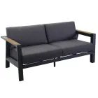 Utomhuslounge i aluminium med detaljer i brasiliansk teak - Diary Viadurini