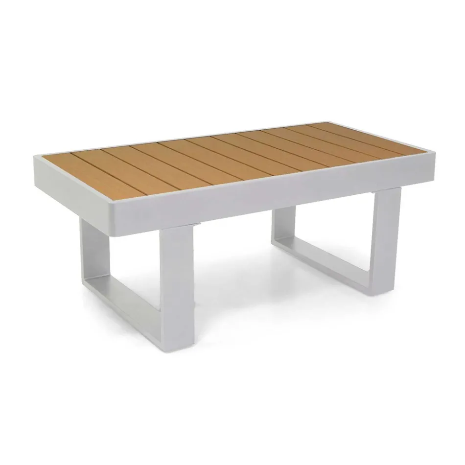 Uteservering av aluminium och armstöd av polywood - City Viadurini