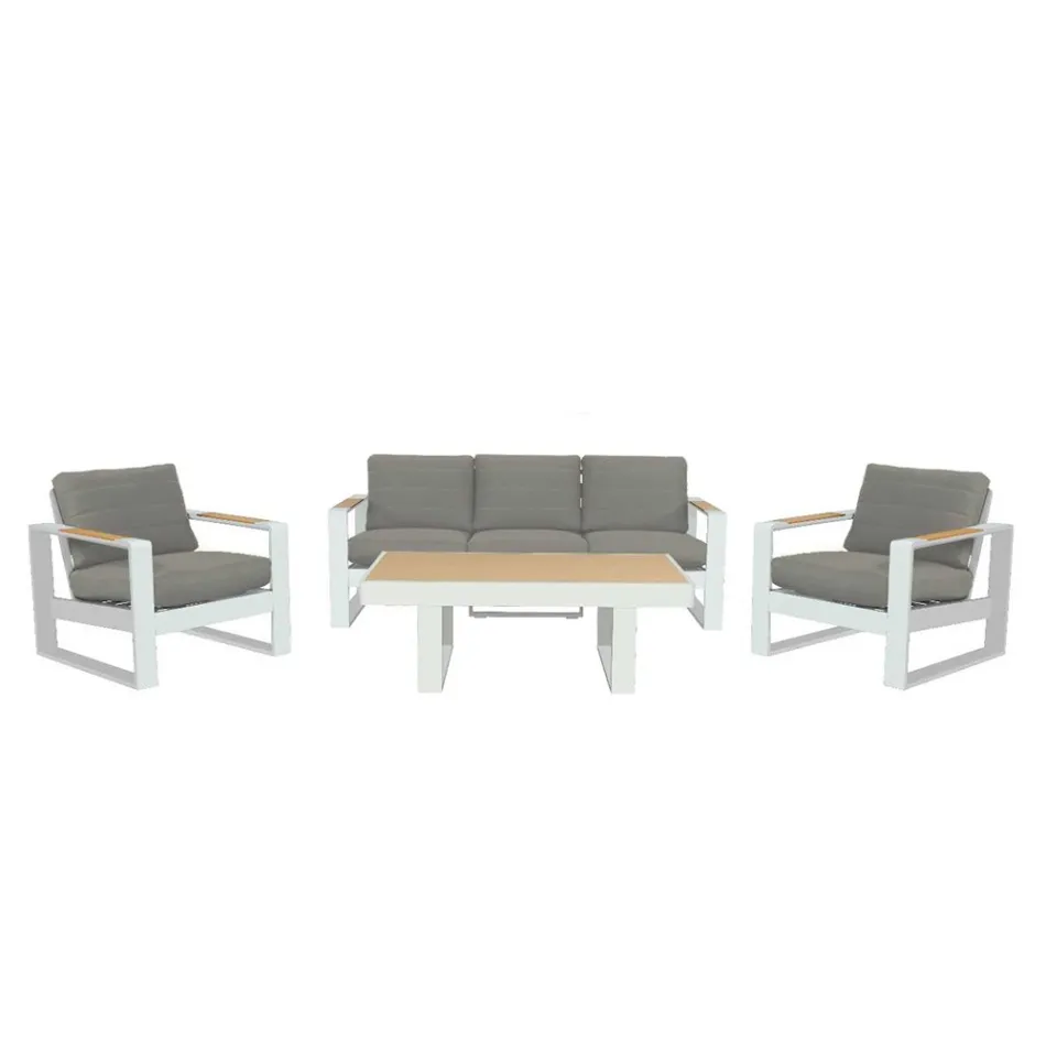 Uteservering av aluminium och armstöd av polywood - City Viadurini