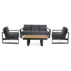 Uteservering av aluminium och armstöd av polywood - City Viadurini