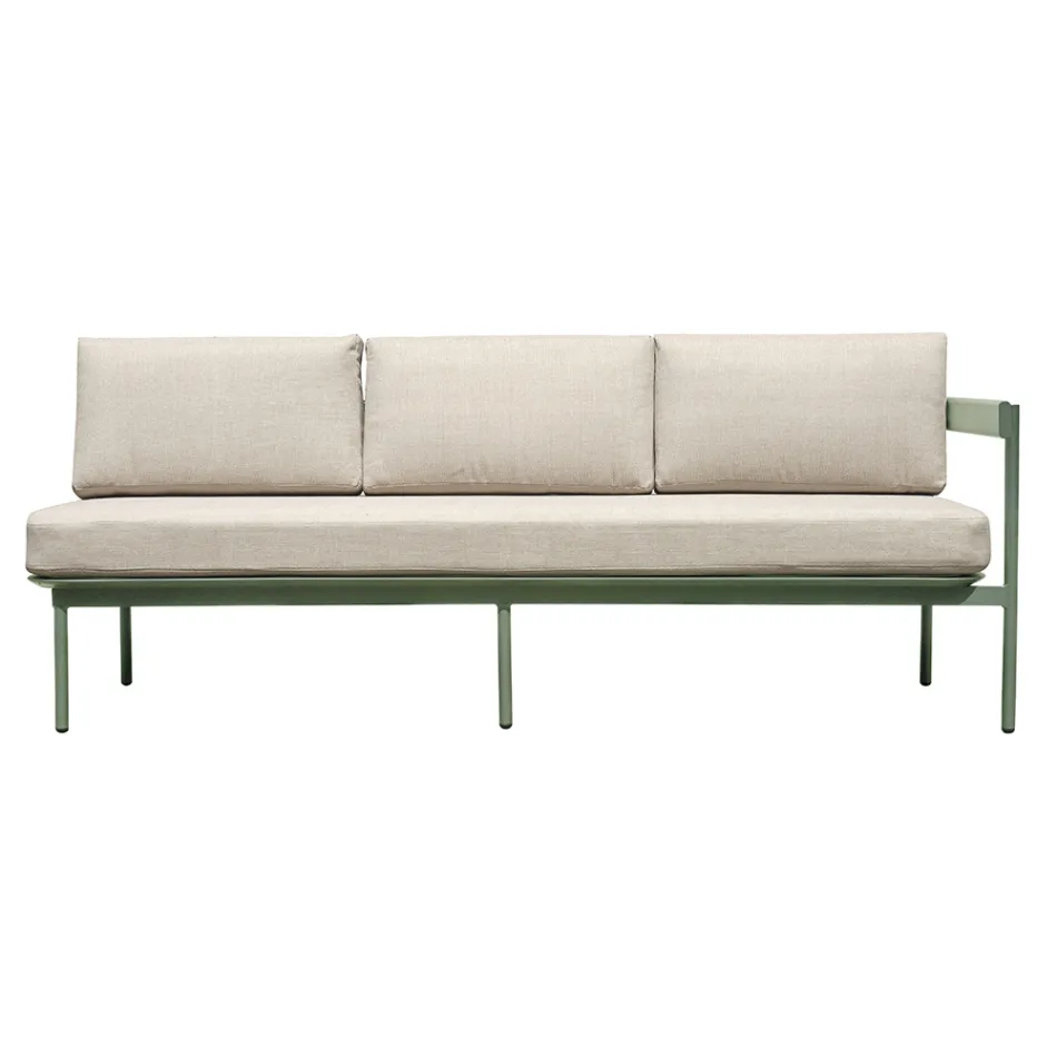 Trädgårdslounge med 2 soffor och 1 soffbord i aluminium - Daisy Viadurini