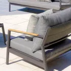 Trädgårdslounge med 2 fåtöljer, 1 soffa och 1 aluminiumbord - Minni Viadurini